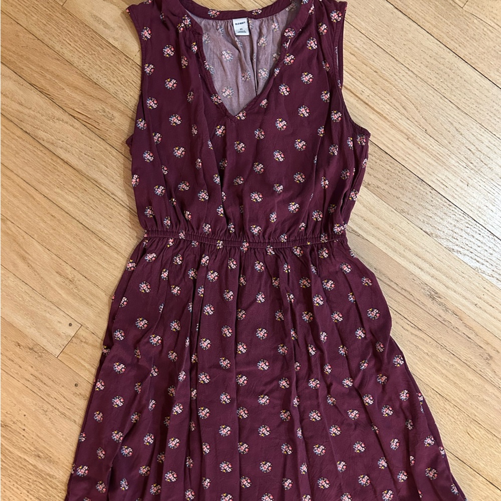 Old Navy Burgundy Floral Mini Dress
